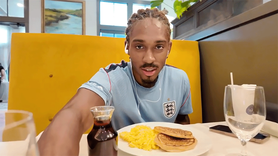Djed Spence with England at the 2026 World Cup
